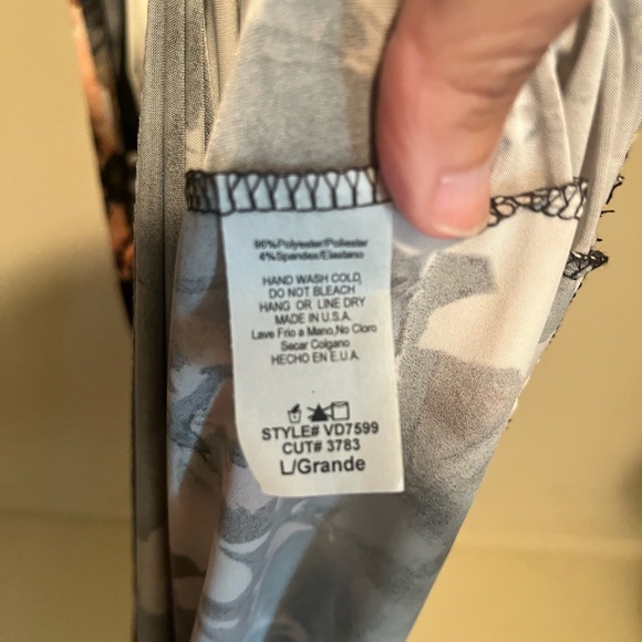 Vanilla Bay Floral Maxi Strapless Dress in Black and Peach - Picture 4 of 5